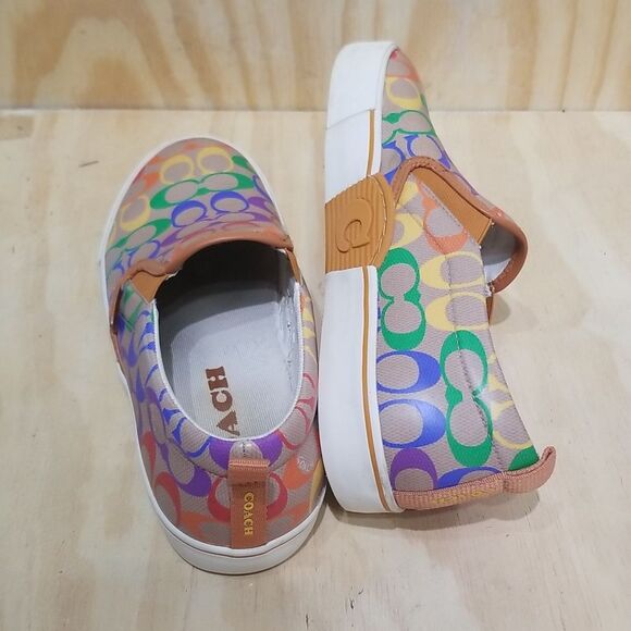 Coach Skate Slip On Sneaker Men's 11 Rainbow Signature Leather 'C' logo - Picture 6 of 10